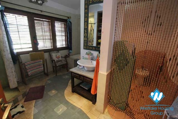 A four-bedroom, garden and swimming pool for rent in Ngoc Thuy near French International School